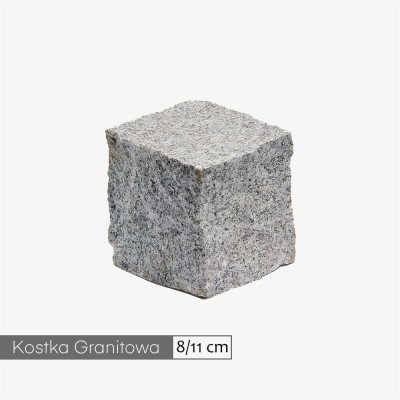 Kostka granitowa 8/11 cm (10x10) szara łupana (1 tona)
