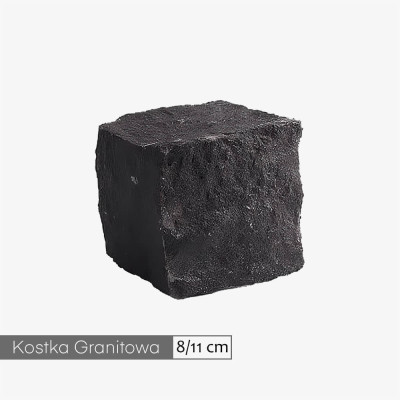 Kostka granitowa 8/11 cm (10x10) czarna łupana (1 tona)