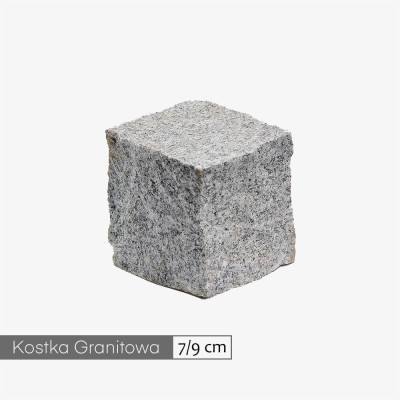 Kostka granitowa 7/9 cm (8x8) szara łupana (1 tona)