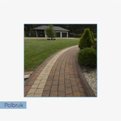 Polbruk obrzeże trawnikowe 6x20x100 brązowe (48 szt.)