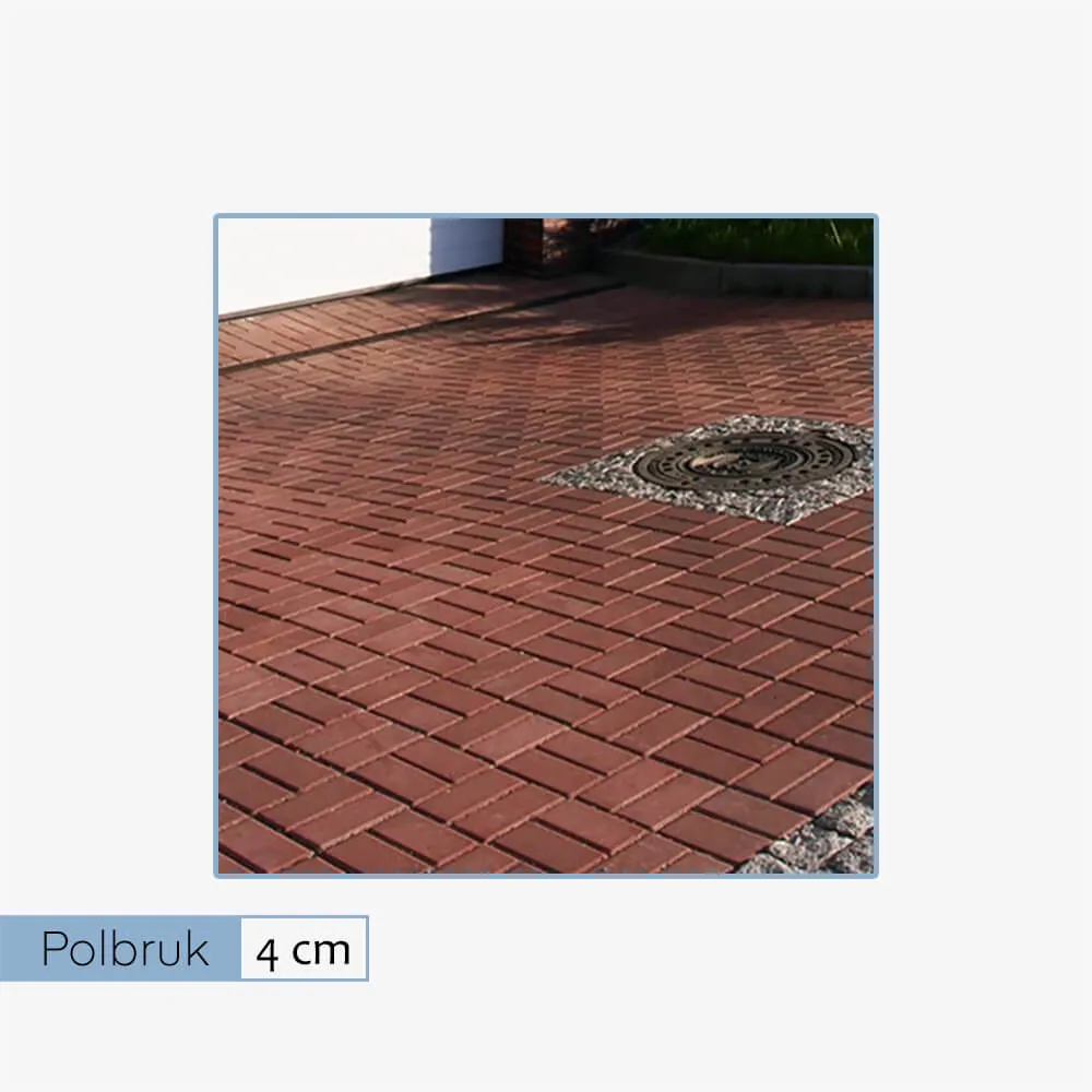 Polbruk prostokąt 4 cm czerwony (17,28 m2)