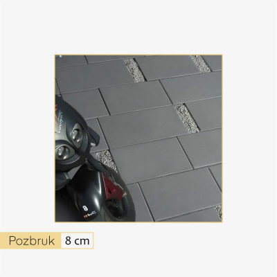 Pozbruk Plaza Grande 8 cm grafit (uni) - set 3 (8,64 m2)