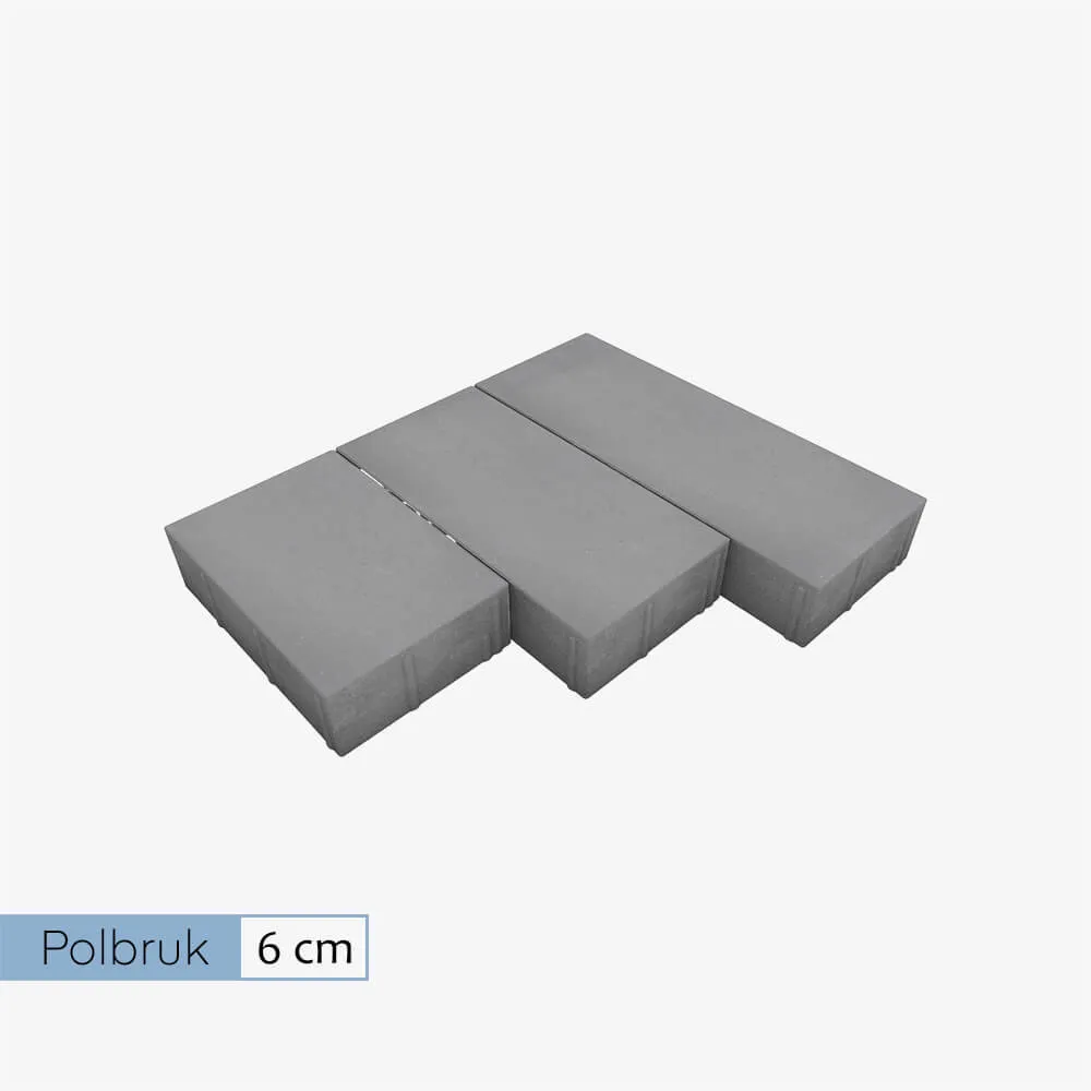 Kostka brukowa Polbruk Triada 6 cm w kolorze szarym