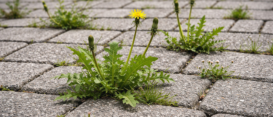 Co jest najlepsze na chwasty w kostce brukowej?