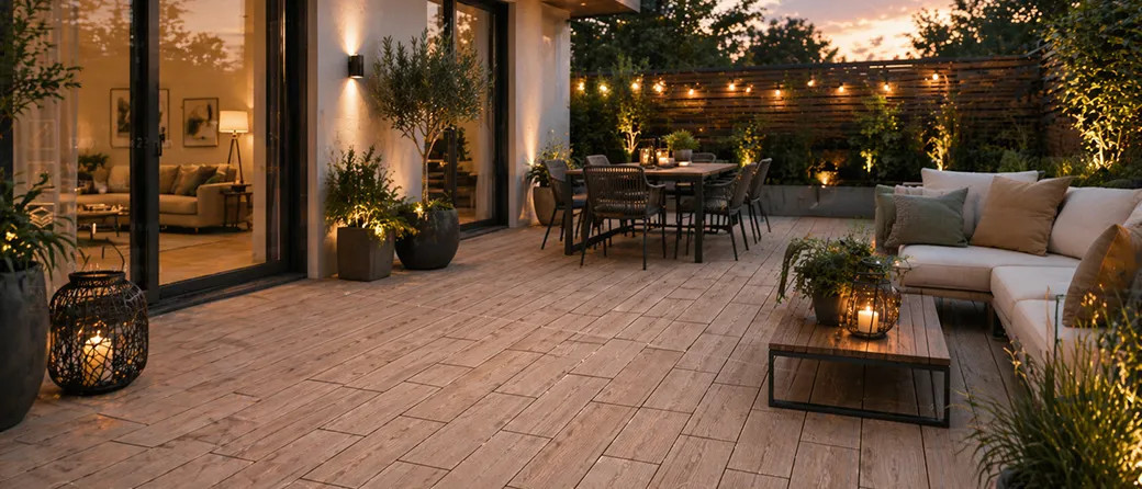 Taras jak z katalogu – aranżacje z płyt drewnopodobnych